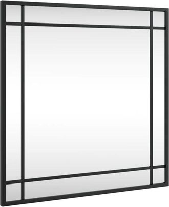 vidaXL Espejo De Pared Cuadrado De Hierro Negro 50x50 Cm Vidaxl