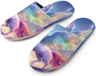 Generic Beautiful Unicorns Mens Cotton Slippers Memory Foam Comfort House Shoes Winter Indoor Slipper for Hotel Casa Spa