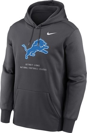 Nike Mens Detroit Lions Nike Therma NFL Pullover Hoodie in Grey | NKAQ06F9J-R7Q