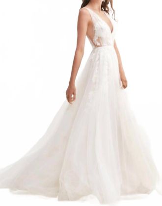 Watters Lainie V-Back Bridal Gown In Syrah