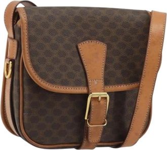 Celine Pre-owned Vintage Macadam Schoudertas - Dames - Vintage Schoudertas - Bruin - ONE Size - Leer - Vintage
