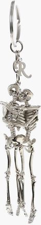 Raf Simons Silver-Tone Metal KISSING SKELETON Keychain size Unica