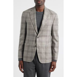 Vince Icon Relaxed Fit Glen Check Brushed Wool Sport Coat in Light Grey at Nordstrom Rack, Size 38 Regular