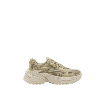 Emporio Armani Sneakers, male, Beige, Size: 9 1/2 US Suede and Mesh Sneakers