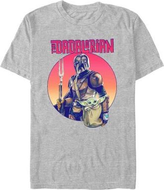 Star Wars Mens Star Wars The Mandalorian The Dadalorian and Grogu Portrait T Shirt in Sport Grey at Nordstrom, Size Xxx-Large