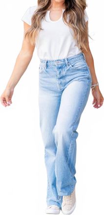 Kancan Laced Up Denim Jeans In Light Stone Wash