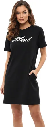 Diesel Black Logo Crew Neck Mini Dress