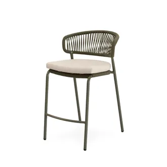 Koketto Home Taburete de exterior verde con cojin