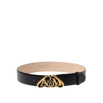 Alexander McQueen Black Leather Belt for Women