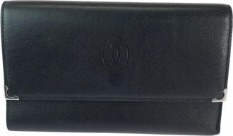 Cartier Black Bordeaux Leather Wallet (Tri-Fold) (Pre-Owned)