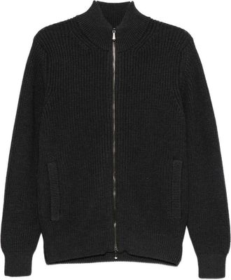 Drumohr Ribbed Cardigan With Zip Closure