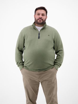 Lerros Troyer LERROS LERROS Herren Stricktroyer in lebendiger Optik, Herren, Gr. 6XL, gr&uuml;n (nordic olive), 100% Baumwolle, ohne Ausschnitt, Pullover Troyer