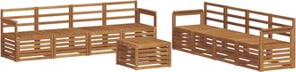 vidaXL Conjunto De Sof&aacute;s De Exterior 9 Uds. Natural Vidaxl