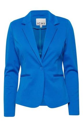 Ichi Regular Notch Lapel Ponte Blazer in Lapis Blue at Nordstrom Rack, Size Medium Regular