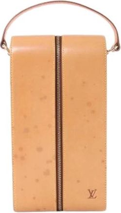 Louis Vuitton Pre-owned Nomad Wine Clutch - Dames - Vintage Handtas - Beige - ONE Size - Leer - Vintage