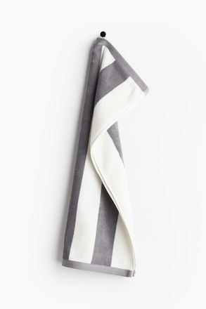 H&M Gestreiftes Handtuch - Grau