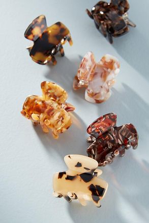 Anthropologie Speckled Mini Hair Clip Set