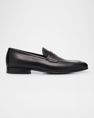 Stuart Weitzman Mens Banks Leather Penny Loafers