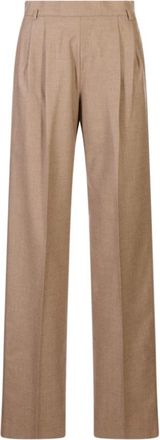 Max Mara Alibi Broek - Dames - Wijde Broeken - Bruin - S - Kasjmier - Broeken