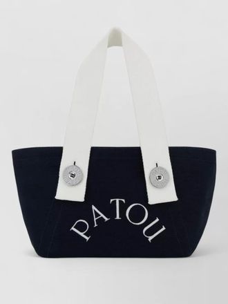 Patou canvas tote bag contrast handles detail