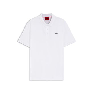 HUGO BOSS Cotton-piqu&eacute; polo shirt with logo print