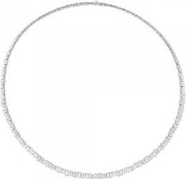 Allurez 3.96ct 14k White Gold Diamond Baguette Choker Necklace
