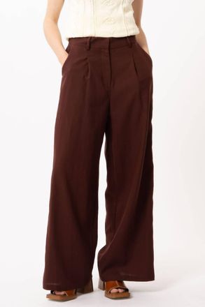 FRNCH Womens Paverdy Woven Pants In Chocolate