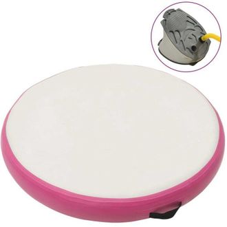 vidaXL Esterilla Inflable De Gimnasia Y Bomba Pvc Rosa 100x100x10 Cm Vidaxl