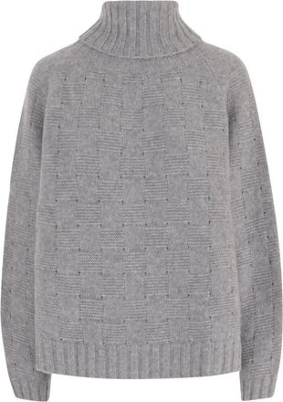 Allude Cashmere en Zijden Trui - Dames - Cashmere truien - Grijs - M - Wol - Truien & Vesten