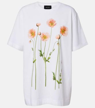 Simone Rocha T-shirt in jersey di cotone con stampa floreale