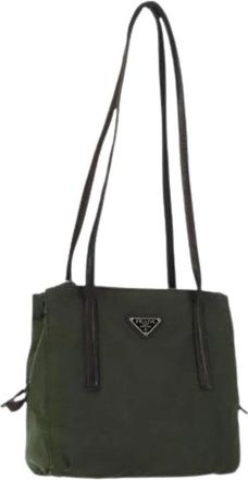Prada Pre-owned Nylon Schoudertas - Dames - Vintage Schoudertas - Groen - ONE Size - Nylon - Vintage