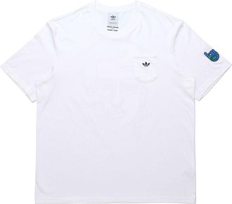 adidas originals Artist Tee Ss Funny Printing Sports Round Neck Short Sleeve White HA4691