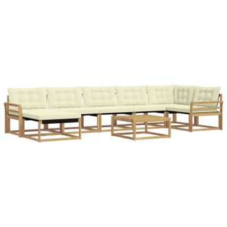 vidaXL Conjunto De Sof&aacute;s De Exterior 8 Pcs Blanco Y Crema Vidaxl