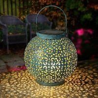 OEM Linterna Solar Led Retro De Metal Para Exteriores, L&aacute;mpara Solar Impermeable Para Jard&iacute;n Y Balc&oacute;n - Crezuo
