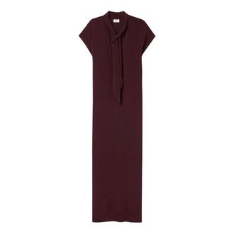 Filippa K Lange Jurk met Strik in de Nek - Dames - Maxi kleedjes - Rood - S - Kleedjes