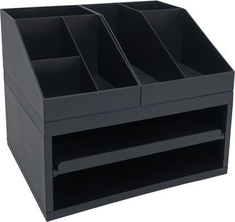 Hhg [nunca Usado] Organizador De Escritorio Hhg-815, Sistema De Organizaci&oacute;n De 3 Piezas: Caj&oacute;n, Bandeja De Escritorio Y Portal&aacute;pices, 29 X 35 X 26 Cm, Ne