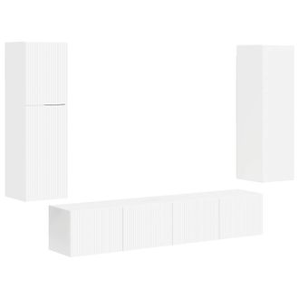 vidaXL Conjunto De Mueble De Tv 4 Pcs Brillante Madera De Ingenier&iacute;a Vidaxl