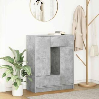 Berkfield Home Sideboard with Drawers & Doors Concrete Grey 73x31x90 cm | Size: 73 x 31 x 90 cm