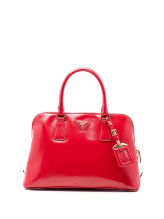 Prada 2010-2025 Medium Saffiano Vernice Promenade satchel - Red