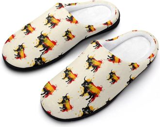 Generic Spain Spanish Bull Cotton Slippers for Women Indoor Outdoor Slipper Slip-On Memory Foam Home Shoes