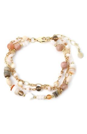 Panacea Beaded 3-Row Bracelet in Ivory at Nordstrom
