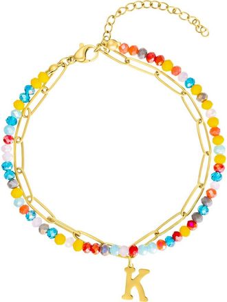 Adornia Initial Water Resistant Layered Bracelet in Multi-K at Nordstrom Rack