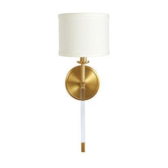 Ballard Designs Phoebe 1-Light Acrylic Sconce with Shade - Drum White - Ballard Designs