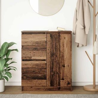 Berkfield Home Sideboard with Drawers Old Wood 71x35x84 cm Engineered Wood in Brown | Size: 71 x 35 x 84 cm