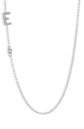 Meshmerise Bezel Diamond Initial Chain Necklace - 0.2ct. in White-E at Nordstrom Rack