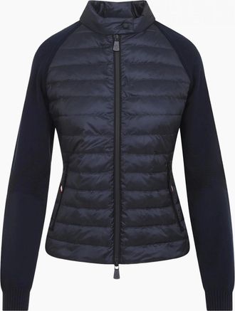 Moncler Womens WOMENS HYBRID CARDIGAN - Navy - Size: 10/8