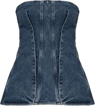 A Gold E Lara Strapless Denim Top - Dames - Tops zonder mouwen - Blauw - XS - Denim - Tops
