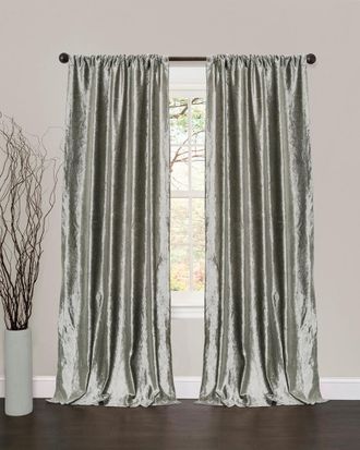 Triangle Home Fashions Velvet Dream Silver Bells Window Curtain Set