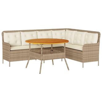 vidaXL Vidaxl - Set Divani Da Giardino 2 Pz Con Cuscini Beige In Polyrattan