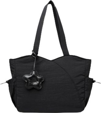 Generic Puffer Tote Crossbody Bag for Women Color-block Shoulder Work Handbags with Zipper for Daily Travel Teacher Nurse Purses Gift, Black